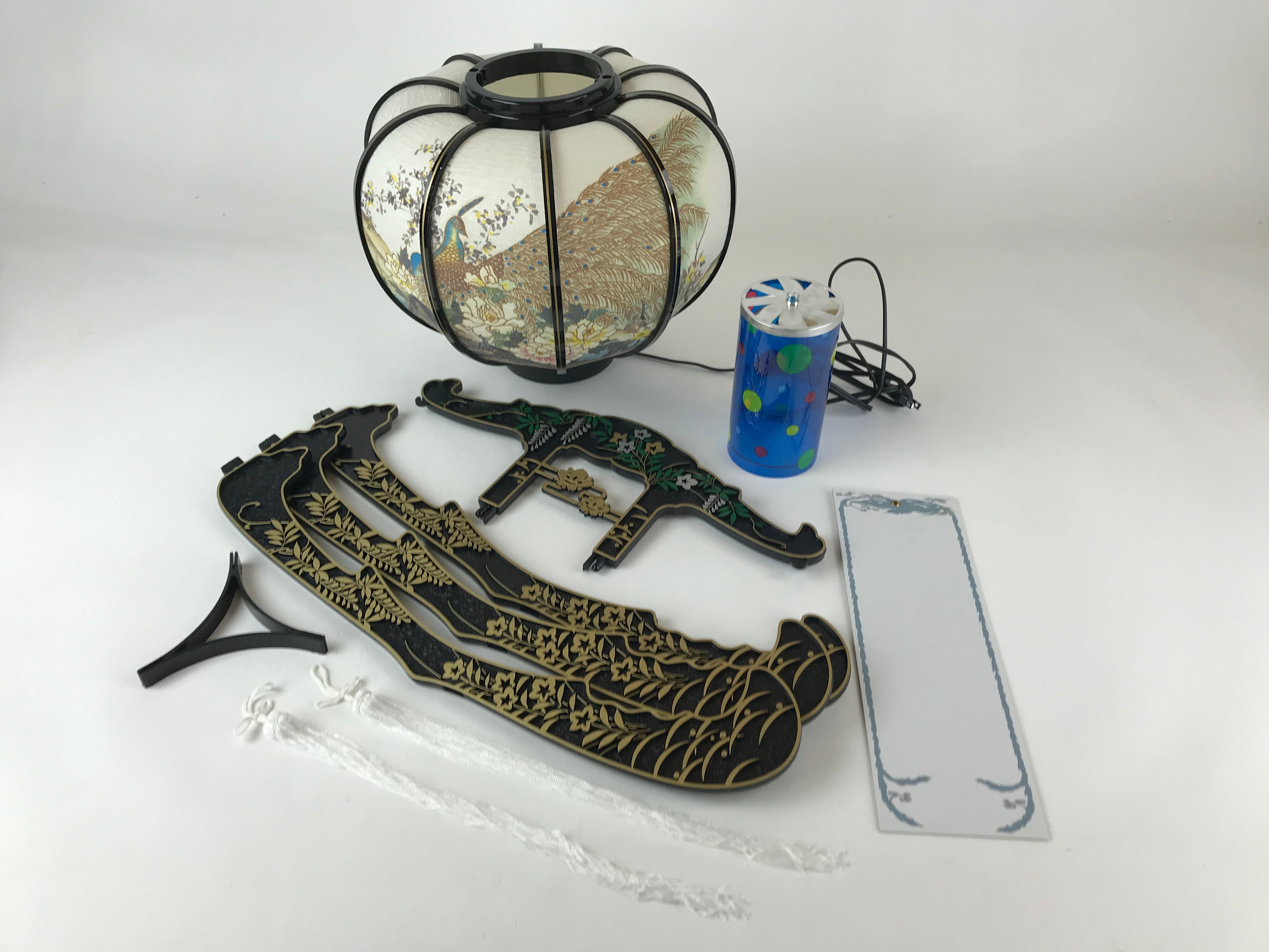 Japanese Electric Paper Lantern Vtg Standing Chochin Obon Festival LT52