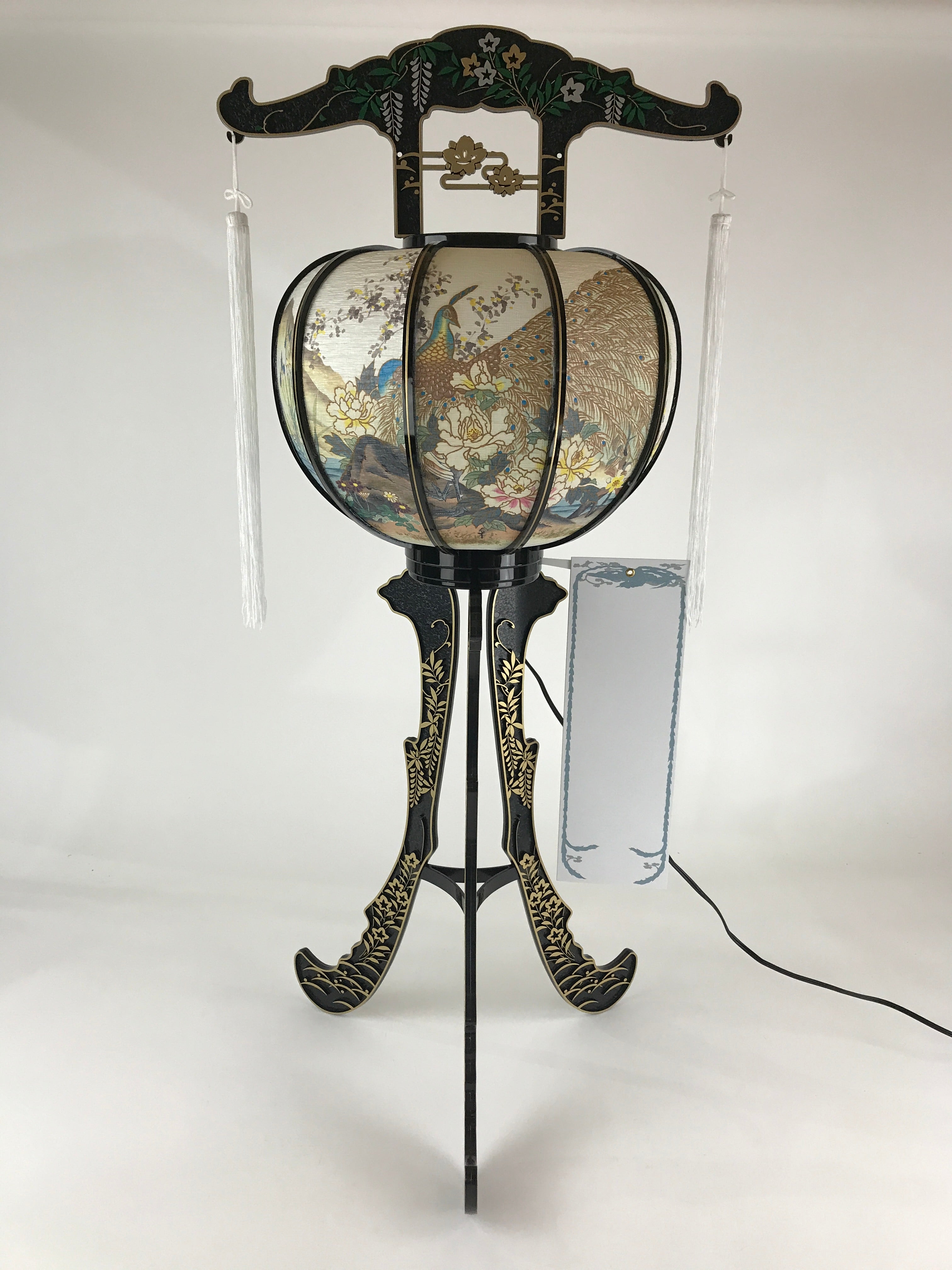 Japanese Electric Paper Lantern Vtg Standing Chochin Obon Festival LT52