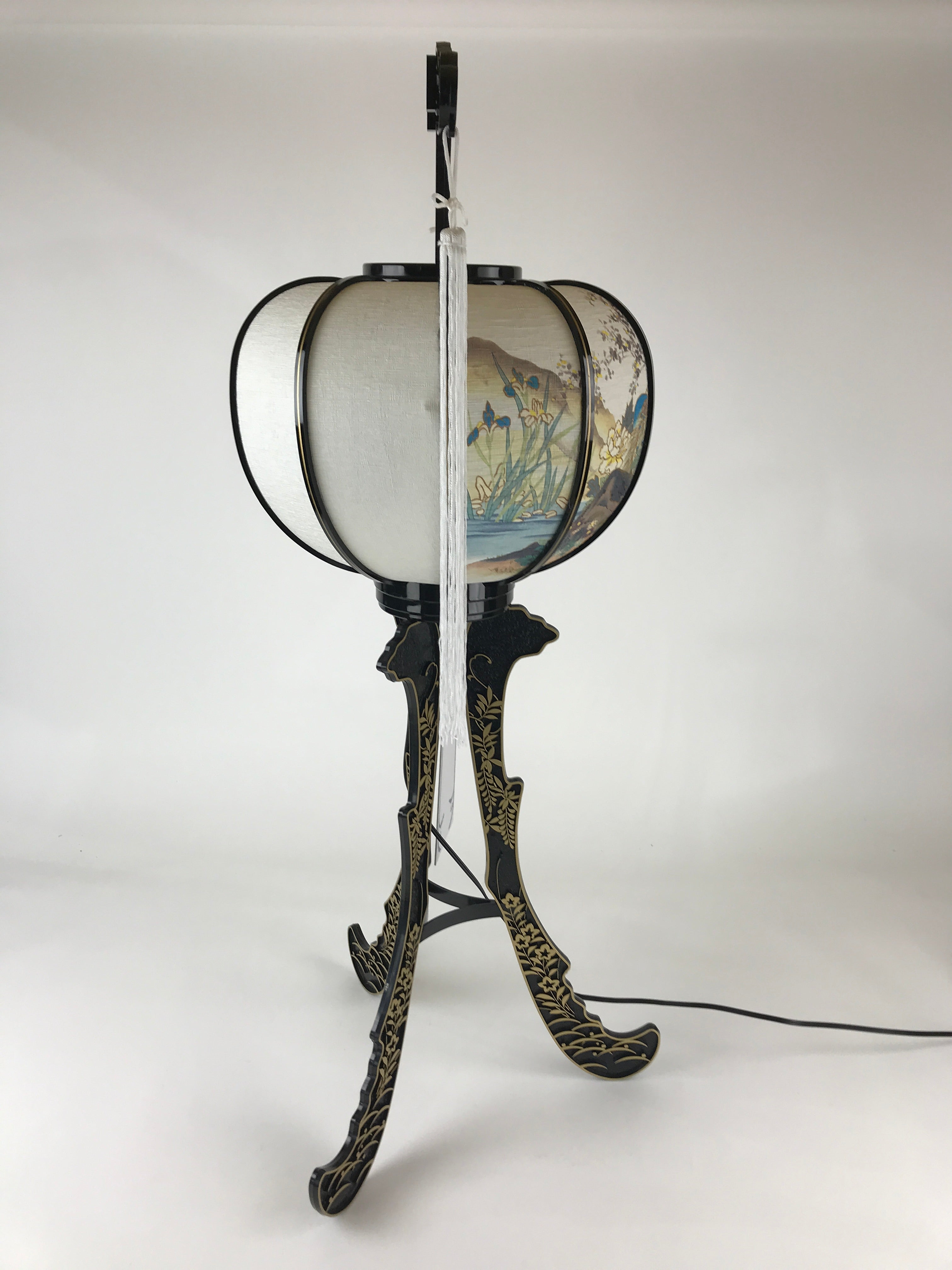 Japanese Electric Paper Lantern Vtg Standing Chochin Obon Festival LT52