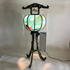 Japanese Electric Paper Lantern Vtg Standing Chochin Obon Festival LT52