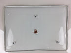 Japanese Enamelware Large Rectangle Plate Vtg Camellia White Horo PY134
