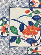 Japanese Enamelware Large Rectangle Plate Vtg Camellia White Horo PY134