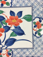 Japanese Enamelware Large Rectangle Plate Vtg Camellia White Horo PY134