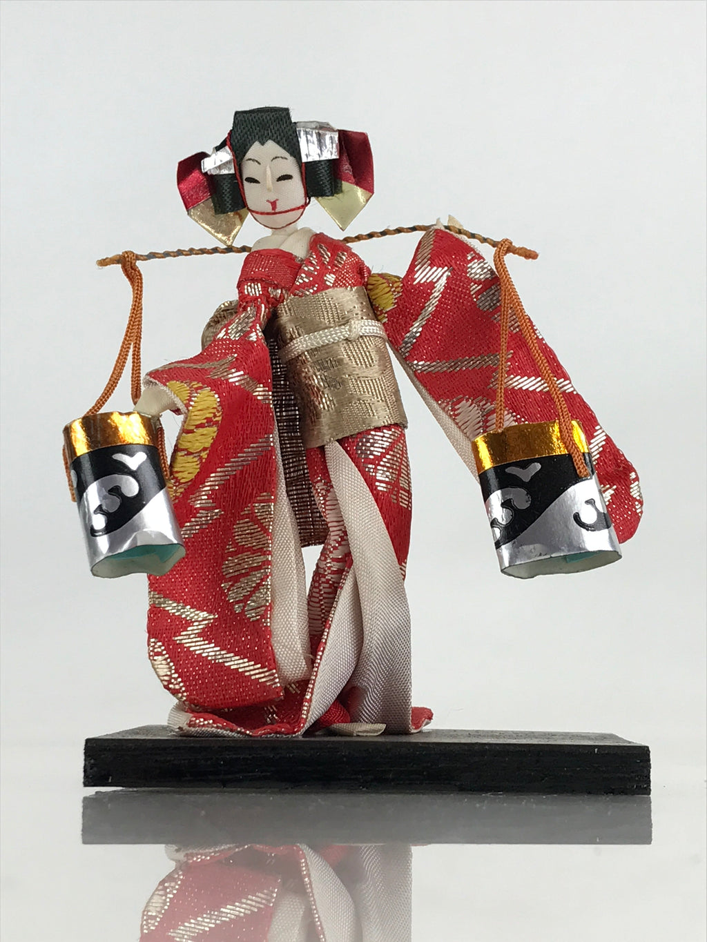 Japanese Fabric Doll Vtg Geisha Dancer Figurine Traditional Craft Folk Art Toy K