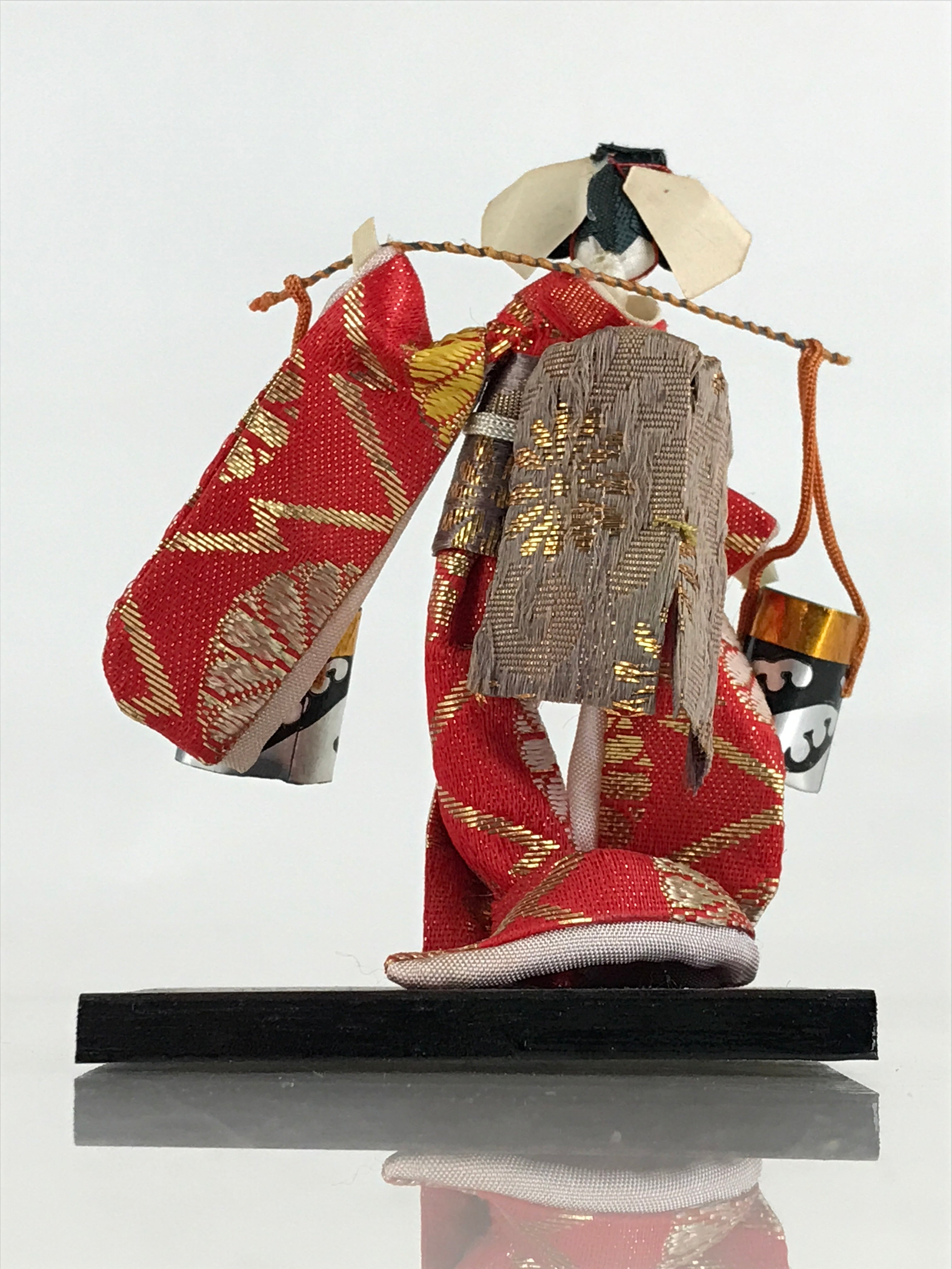 Japanese Fabric Doll Vtg Geisha Dancer Figurine Traditional Craft Folk Art Toy K