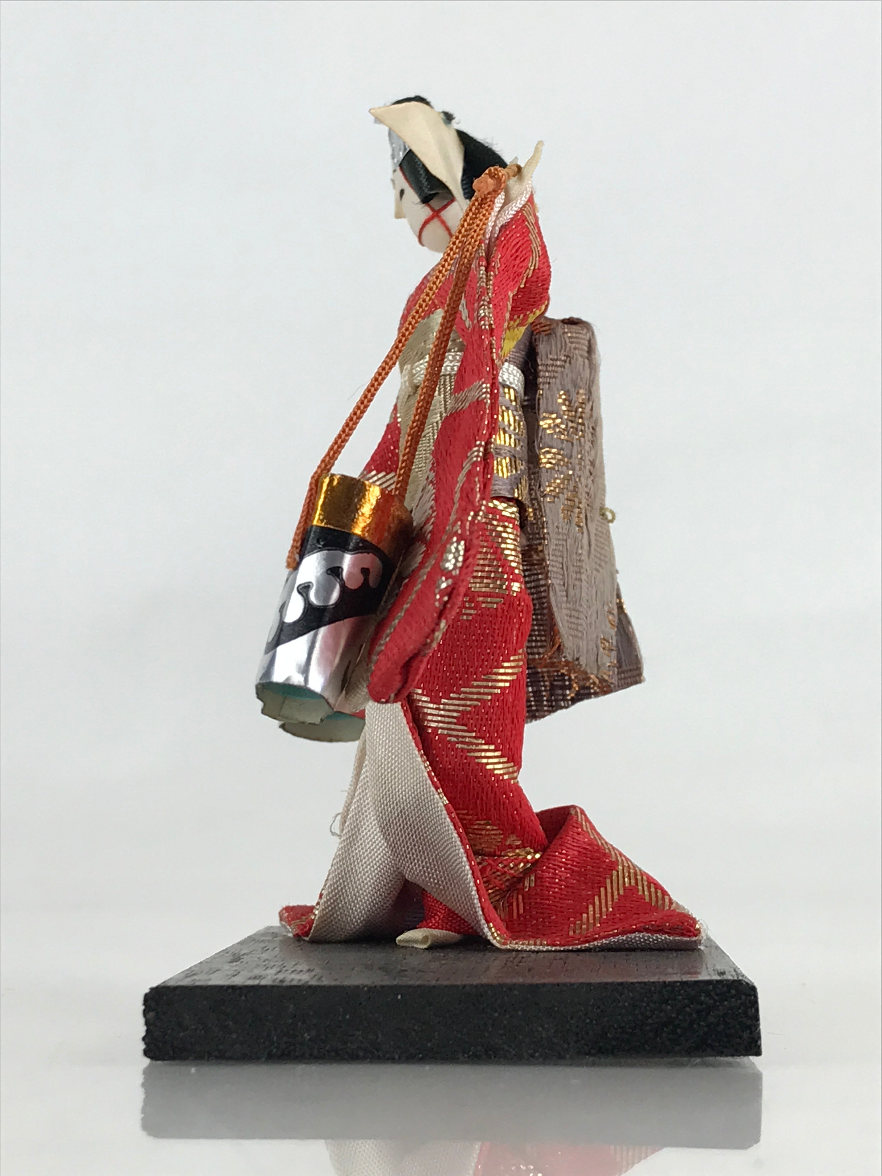 Japanese Fabric Doll Vtg Geisha Dancer Figurine Traditional Craft Folk Art Toy K