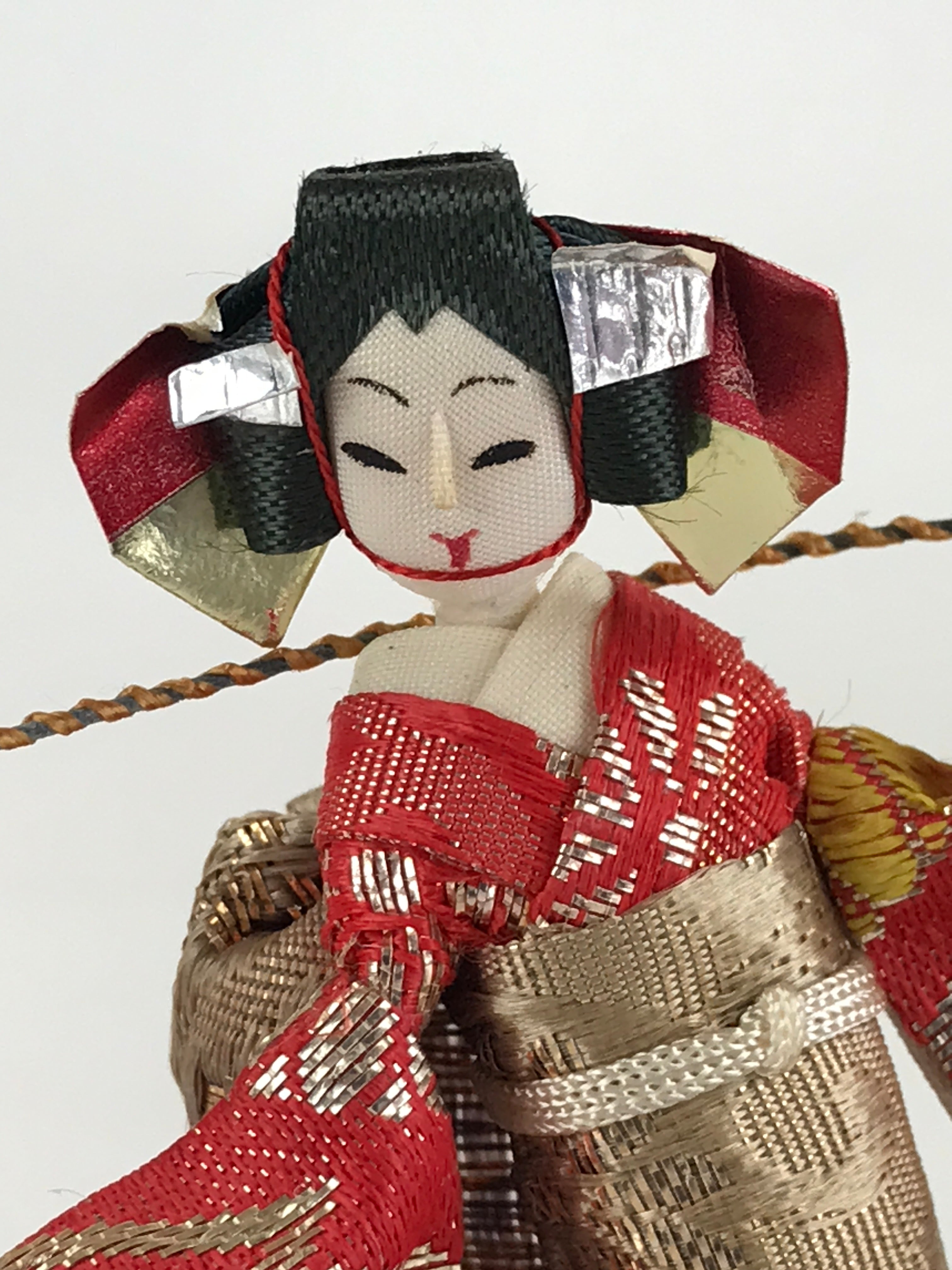 Japanese Fabric Doll Vtg Geisha Dancer Figurine Traditional Craft Folk Art Toy K