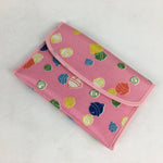 Japanese Fabric Pouch Vtg Case Pink Bell Design Kimono Fukuro KB41