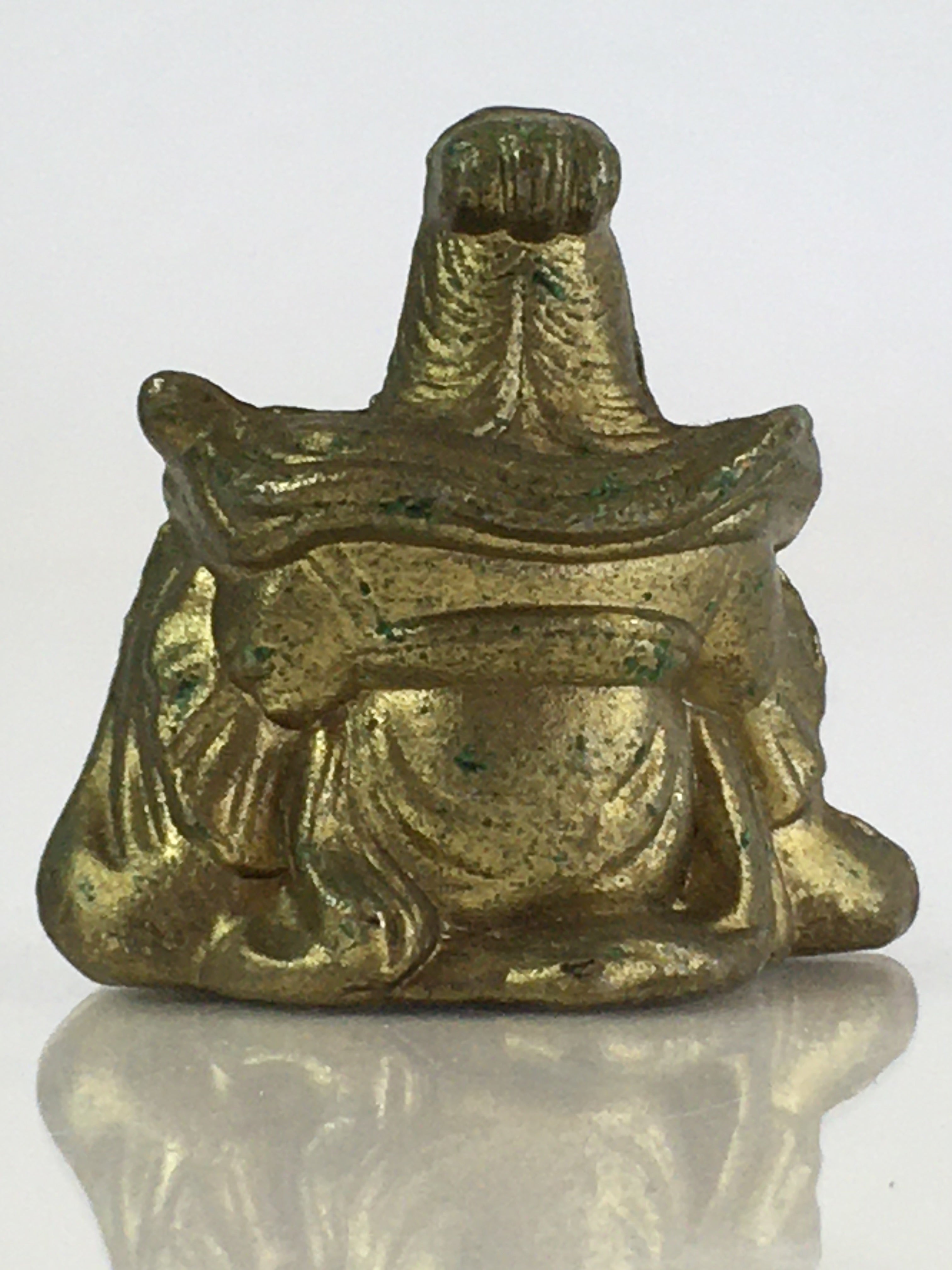 Japanese Figurine Vtg 7 Lucky Gods Benzaiten Metal Statue Paperweight JK385