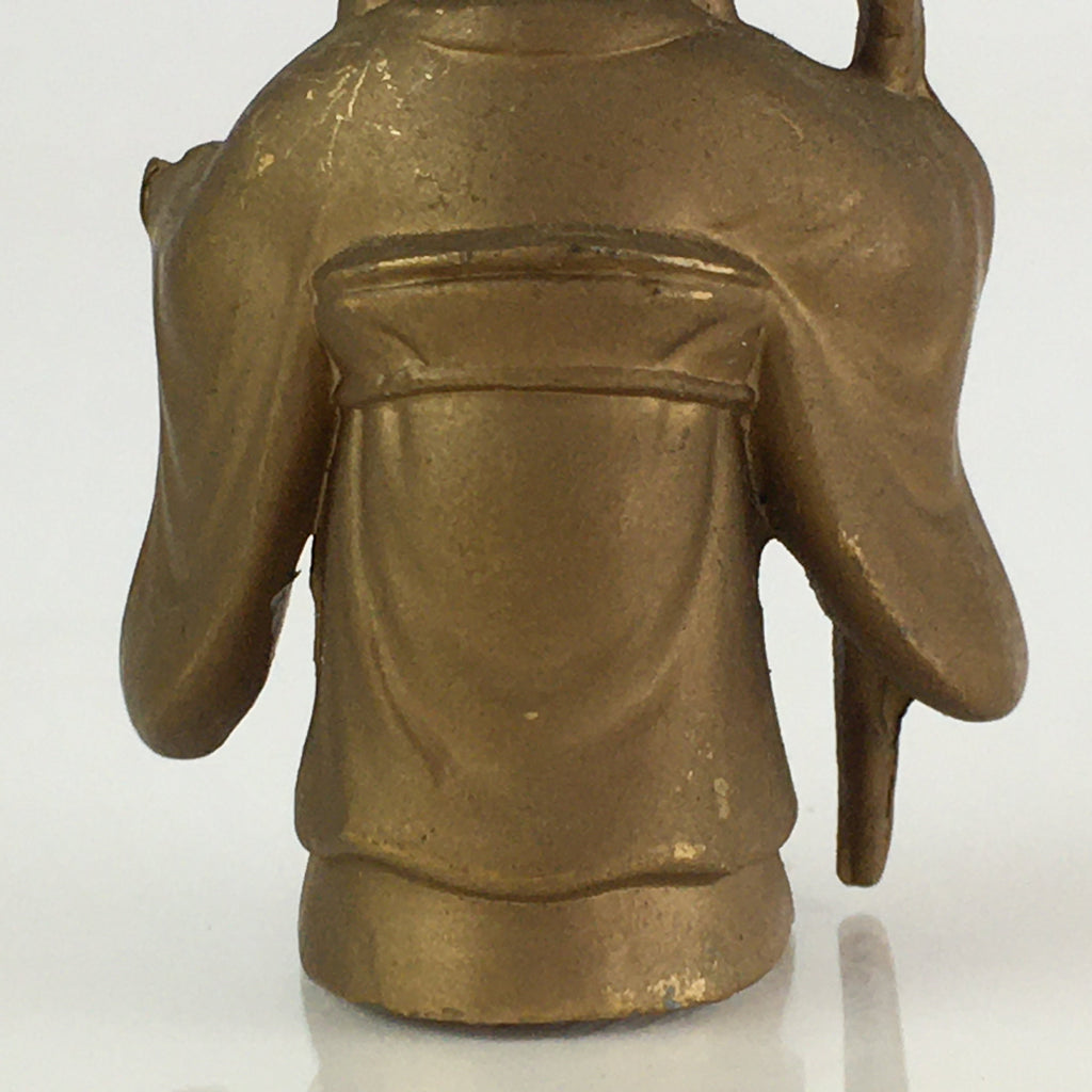 Japanese Figurine Vtg 7 Lucky Gods Fukurokujyu Metal Statue Paperweight JK384