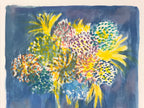 Japanese Fireworks Watercolor Painting Original Art Cardstock Unsigned FL150