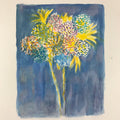 Japanese Fireworks Watercolor Painting Original Art Cardstock Unsigned FL150