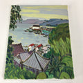 Japanese Fishing Port Oil Painting Picture Unframed Yoshihiro Hagino Art FL21