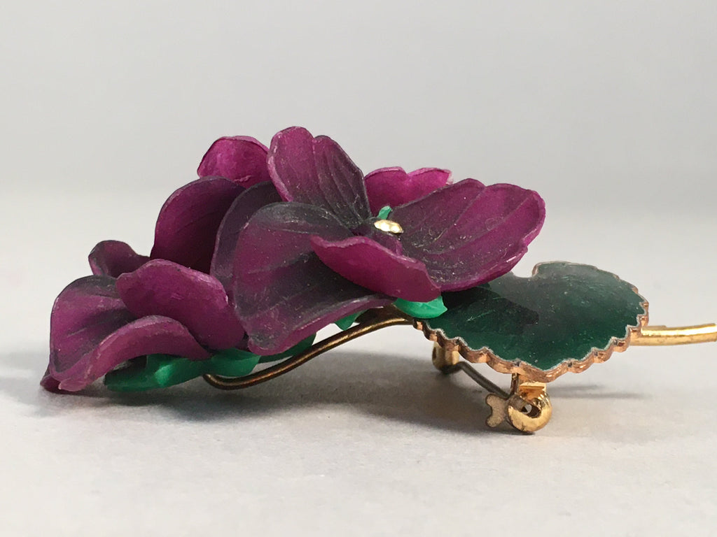 Japanese Floral Brooch Vtg Cloisonne Metal Glass Pin Badge Bouquet 3D JK96
