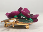 Japanese Floral Brooch Vtg Cloisonne Metal Glass Pin Badge Bouquet 3D JK96