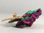 Japanese Floral Brooch Vtg Cloisonne Metal Glass Pin Badge Bouquet 3D JK96