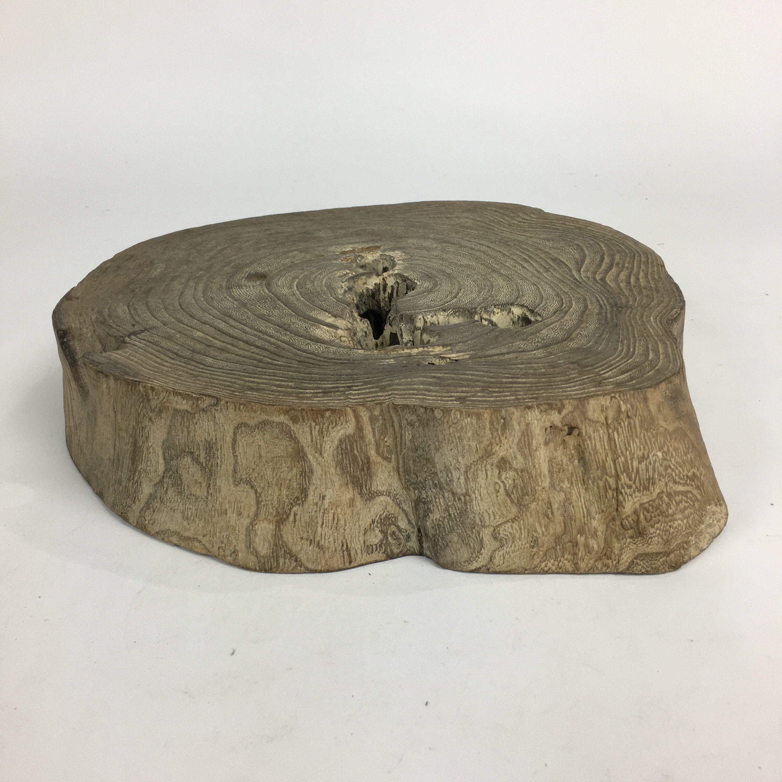 Japanese Flower Vase Stand Vtg Natural Wood Board Kadai Ikebana Bonsai WT350