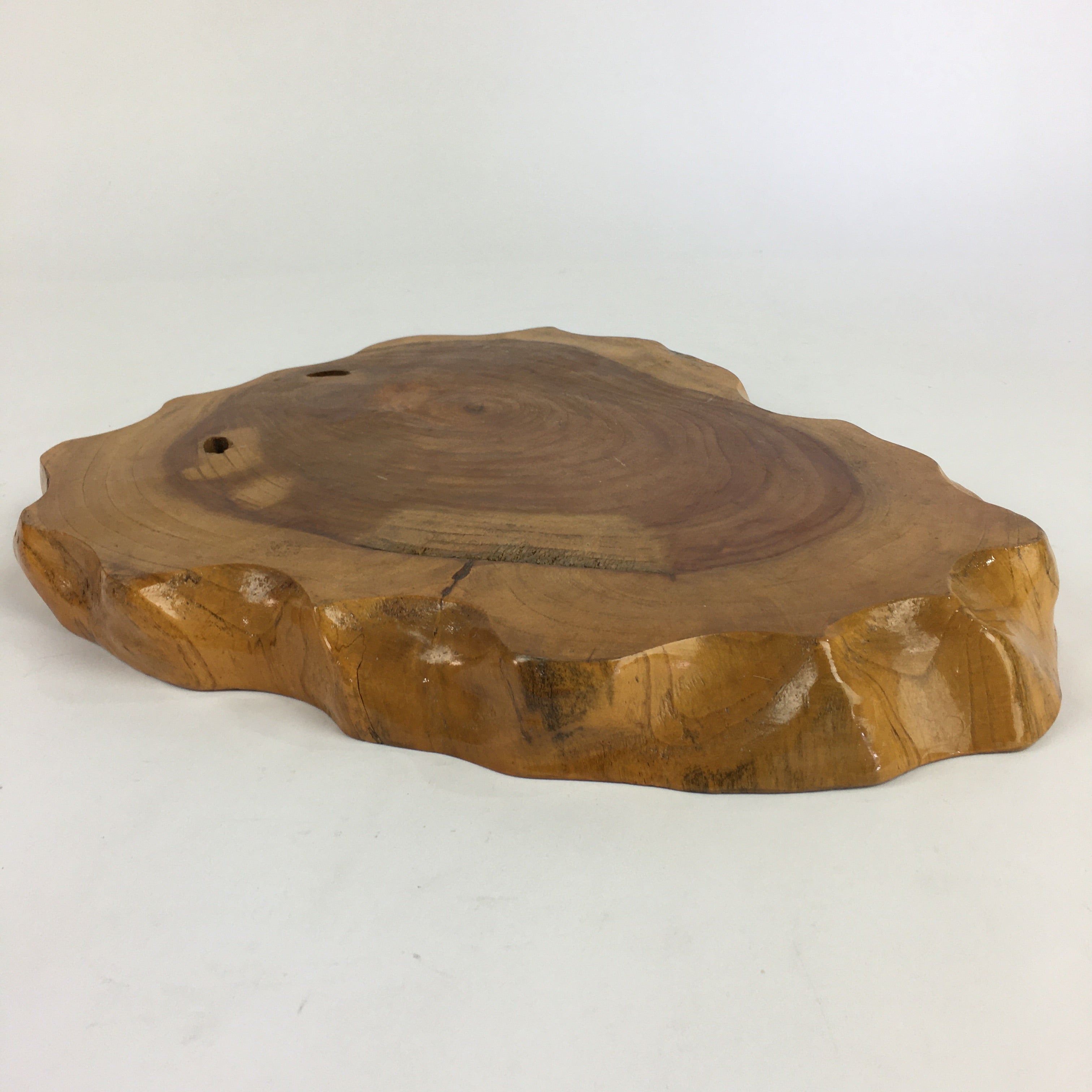 Japanese Flower Vase Stand Vtg Wood Board Kadai Ikebana Bonsai WT378