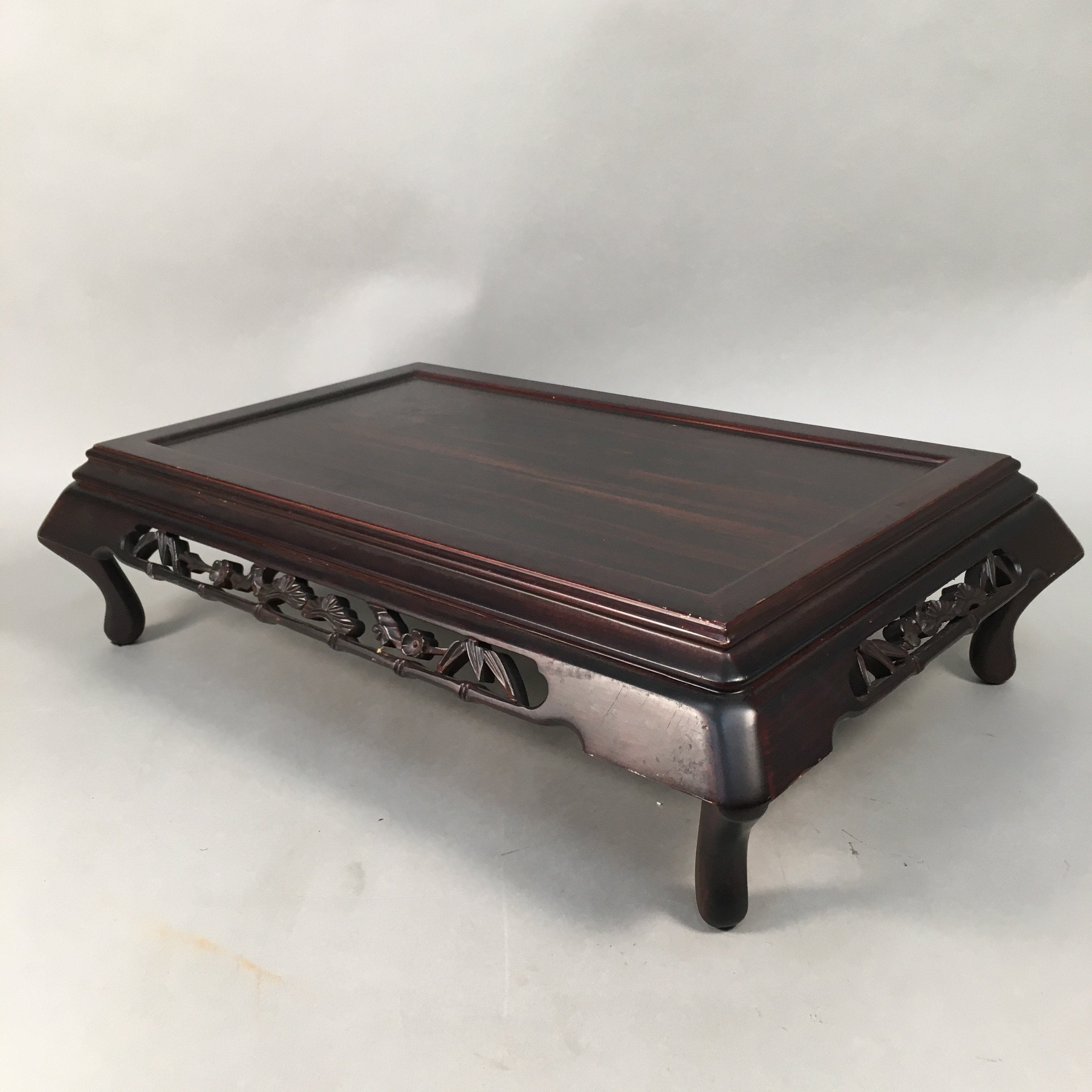 Japanese Flower Vase Stand Wooden Bonsai Table Vtg Kadai Board Ikebana WT286