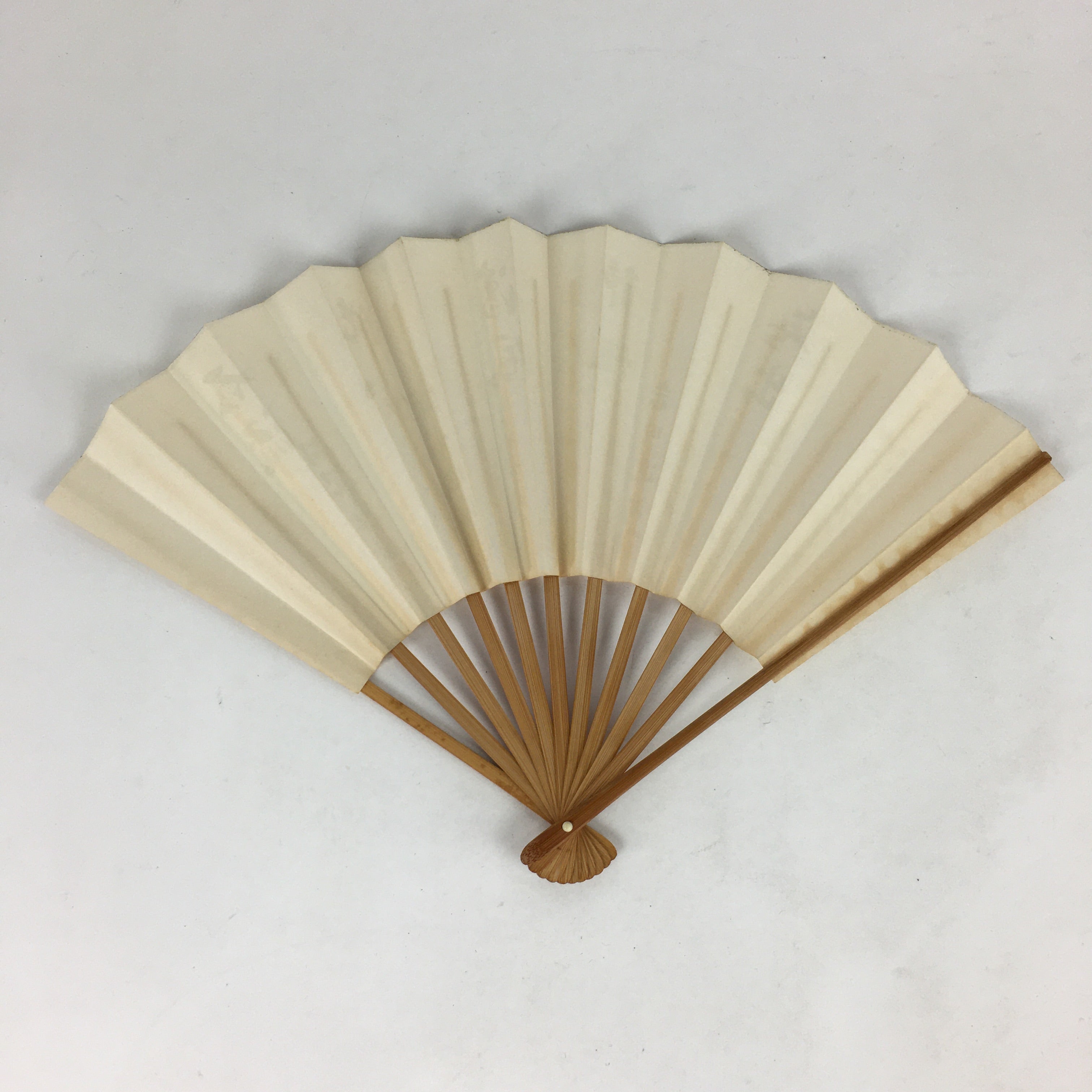 Japanese Folding Fan Vtg Sensu Bamboo Frame Paper 30th Anniversary 4D631