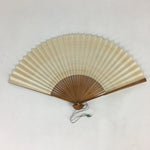 Japanese Folding Fan Vtg Sensu Bamboo Frame Paper Black Birds 4D587