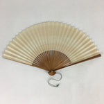 Japanese Folding Fan Vtg Sensu Bamboo Frame Paper Black Birds 4D590