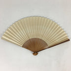 Japanese Folding Fan Vtg Sensu Bamboo Frame Paper Black Birds 4D615