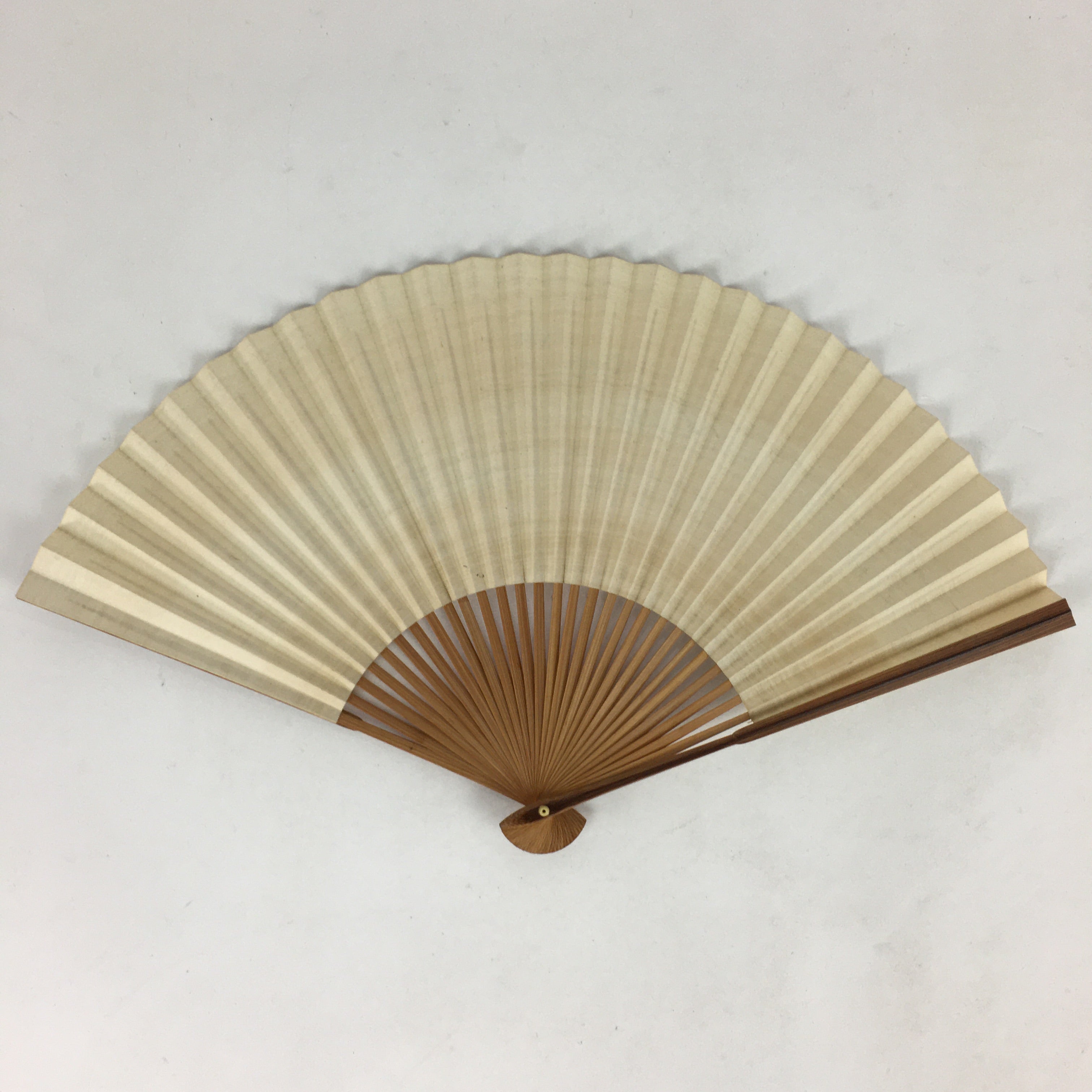 Japanese Folding Fan Vtg Sensu Bamboo Frame Paper Black Birds 4D615