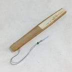 Japanese Folding Fan Vtg Sensu Bamboo Frame Paper Freshwater Trout 4D603