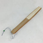 Japanese Folding Fan Vtg Sensu Bamboo Frame Paper Freshwater Trout 4D603