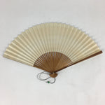 Japanese Folding Fan Vtg Sensu Bamboo Frame Paper Gold Black Birds 4D577