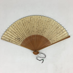 Japanese Folding Fan Vtg Sensu Bamboo Frame Paper Golden Glitter 4D583