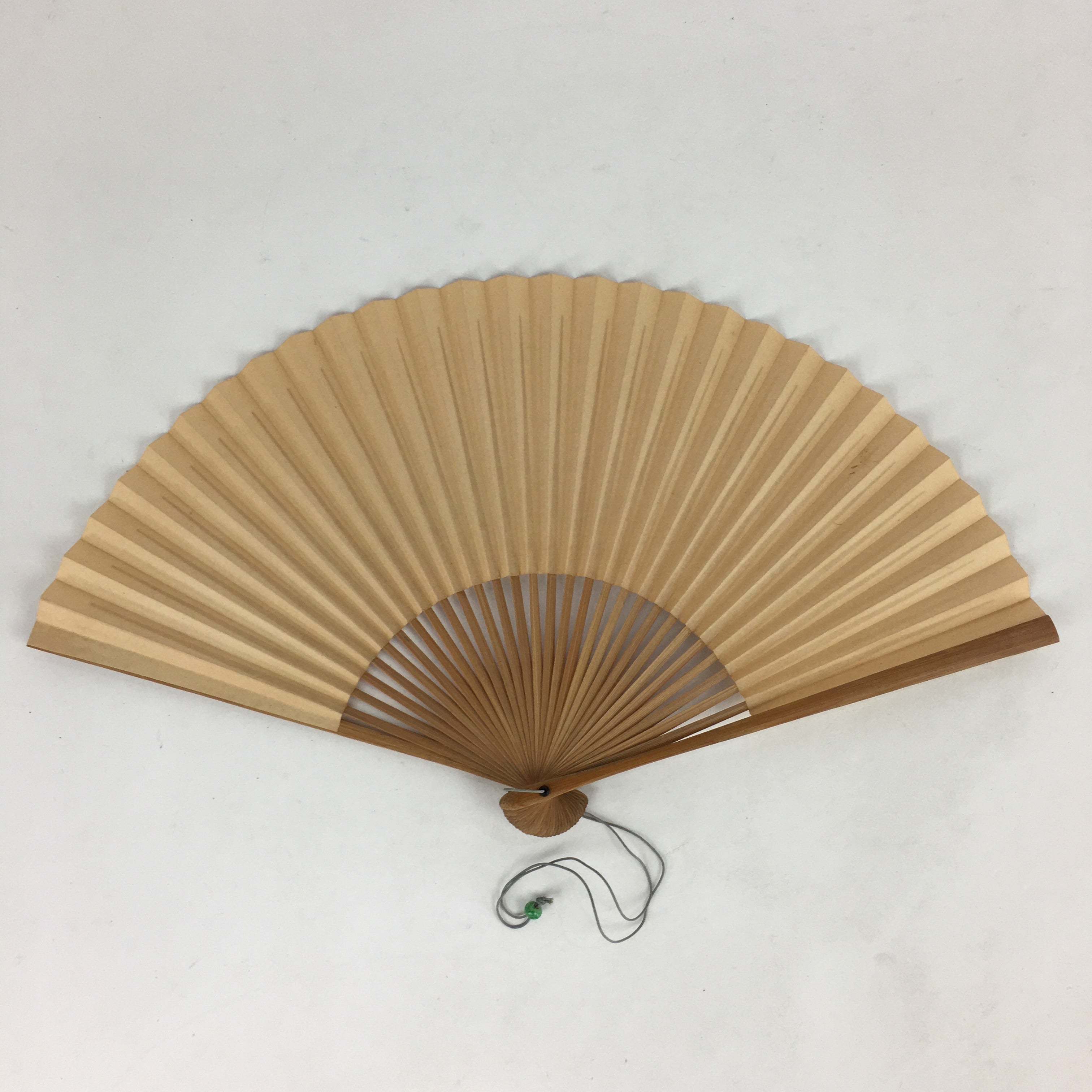 Japanese Folding Fan Vtg Sensu Bamboo Frame Paper Golden Glitter 4D589