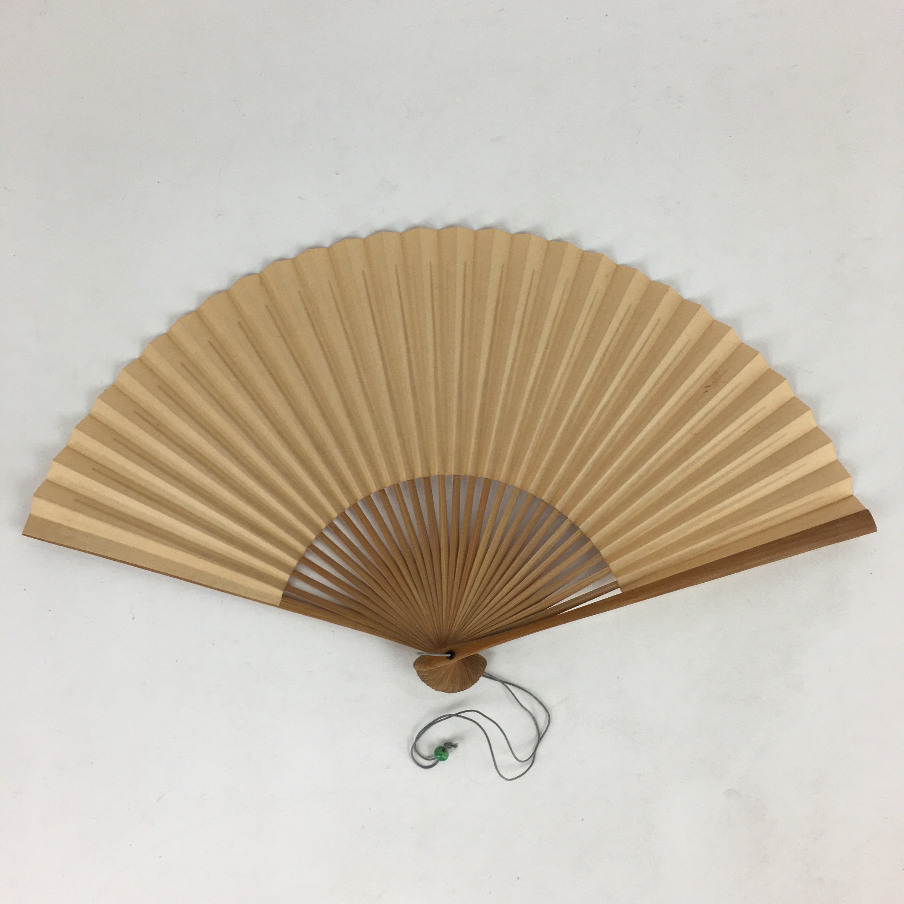 Japanese Folding Fan Vtg Sensu Bamboo Frame Paper Golden Glitter 4D589