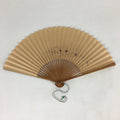 Japanese Folding Fan Vtg Sensu Bamboo Frame Paper Golden Glitter 4D589