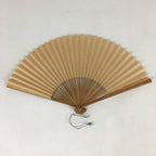 Japanese Folding Fan Vtg Sensu Bamboo Frame Paper Golden Glitter 4D592