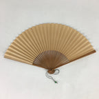 Japanese Folding Fan Vtg Sensu Bamboo Frame Paper Golden Glitter 4D593