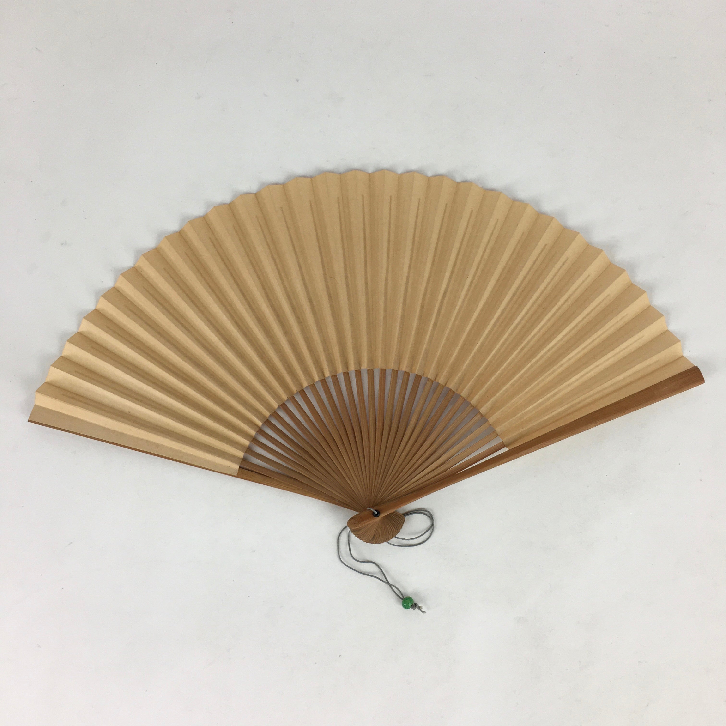 Japanese Folding Fan Vtg Sensu Bamboo Frame Paper Golden Glitter 4D593