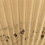 Japanese Folding Fan Vtg Sensu Bamboo Frame Paper Golden Glitter 4D600