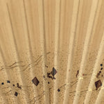 Japanese Folding Fan Vtg Sensu Bamboo Frame Paper Golden Glitter 4D600