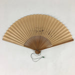Japanese Folding Fan Vtg Sensu Bamboo Frame Paper Golden Glitter 4D600
