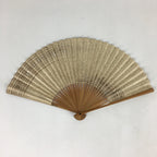 Japanese Folding Fan Vtg Sensu Bamboo Frame Paper Golden Glitter 4D601