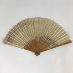 Japanese Folding Fan Vtg Sensu Bamboo Frame Paper Golden Glitter 4D601