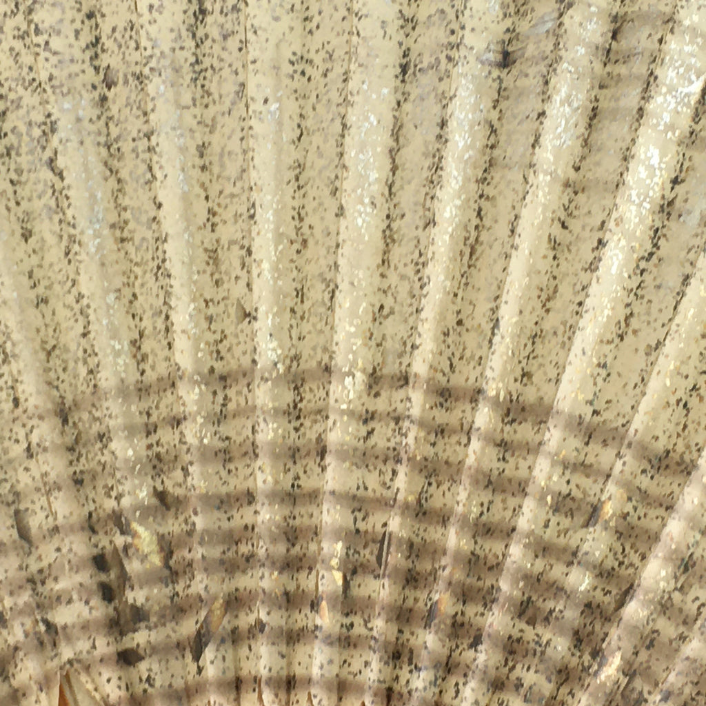 Japanese Folding Fan Vtg Sensu Bamboo Frame Paper Golden Glitter 4D601