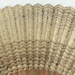 Japanese Folding Fan Vtg Sensu Bamboo Frame Paper Golden Glitter 4D601