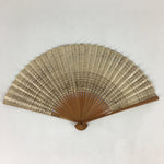 Japanese Folding Fan Vtg Sensu Bamboo Frame Paper Golden Glitter 4D601