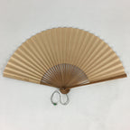 Japanese Folding Fan Vtg Sensu Bamboo Frame Paper Golden Glitter 4D602