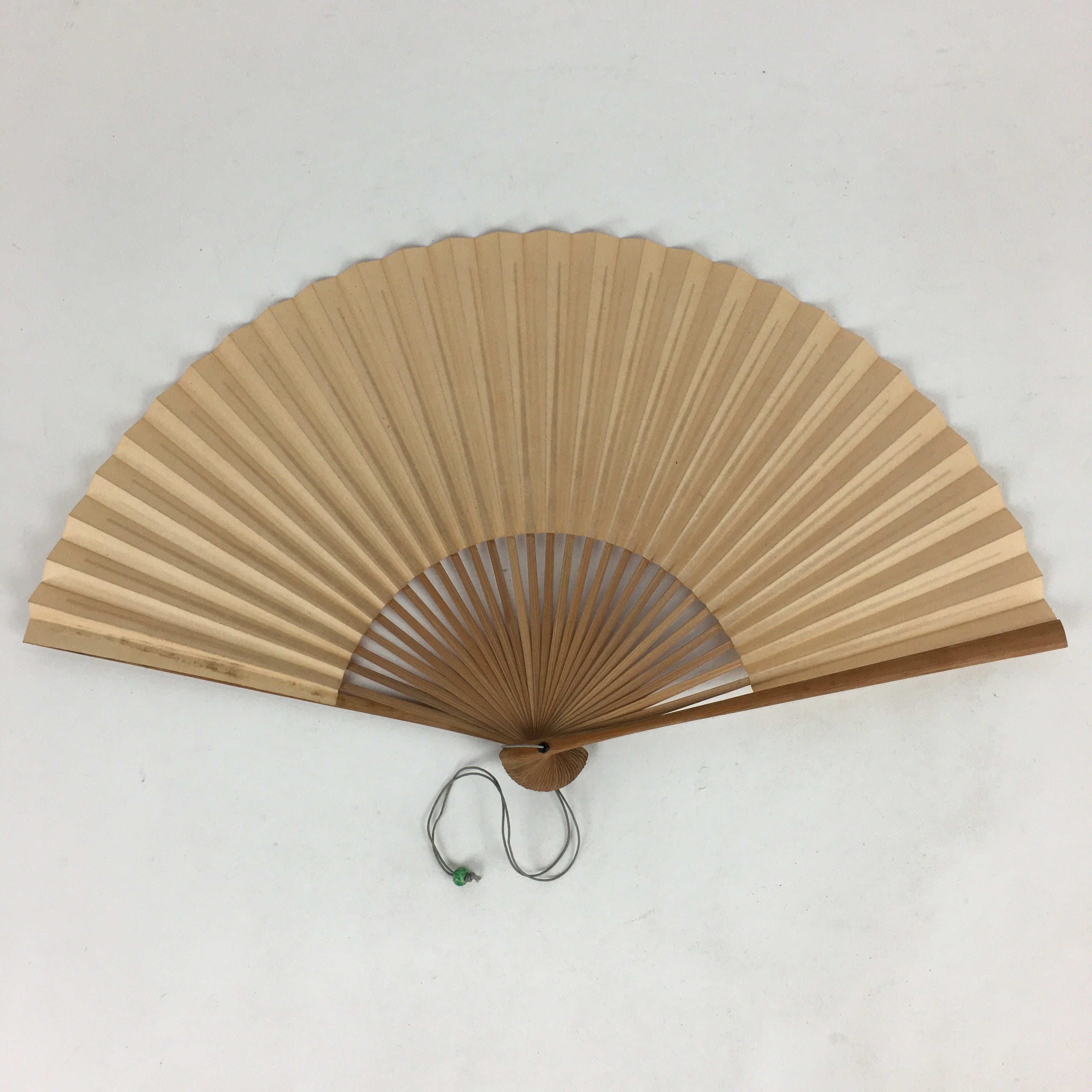 Japanese Folding Fan Vtg Sensu Bamboo Frame Paper Golden Glitter 4D602
