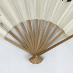 Japanese Folding Fan Vtg Sensu Bamboo Frame Paper Kanji Celebration 4D626