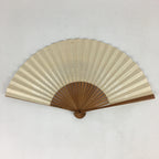 Japanese Folding Fan Vtg Sensu Bamboo Frame Paper Silver Glitter 4D594
